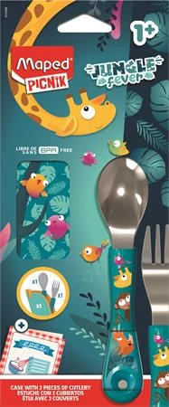 Evőeszközkészlet, fém, szövet tok, MAPED PICNIK 