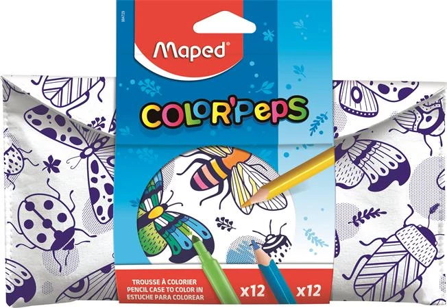 Tolltartó, textil, színezhető, tépőzáras, MAPED 