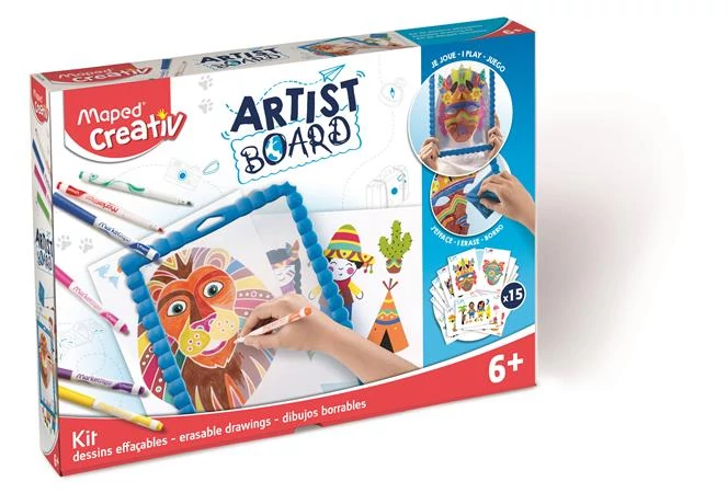 Kreatív készségfejlesztő tábla, átlátszó, törölhető, MAPED CREATIV, 