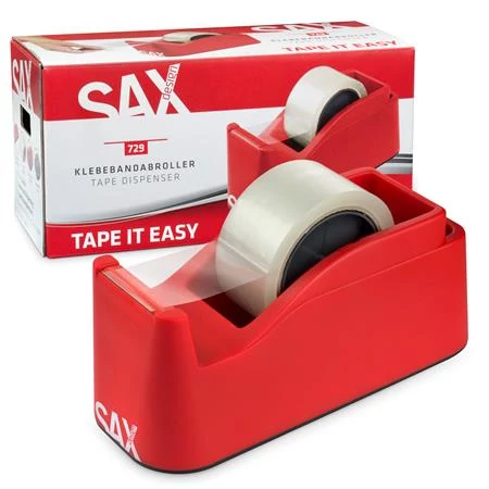 Csomagolószalag adagoló, asztali, csomagolószalaggal, SAX 