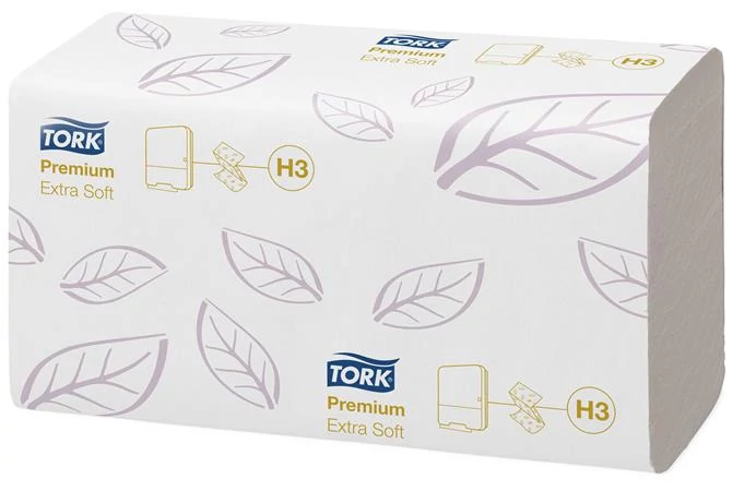 Kéztörlő, Z hajtás, 2 rétegű, 200 lap, H3 rendszer, Premium, TORK 