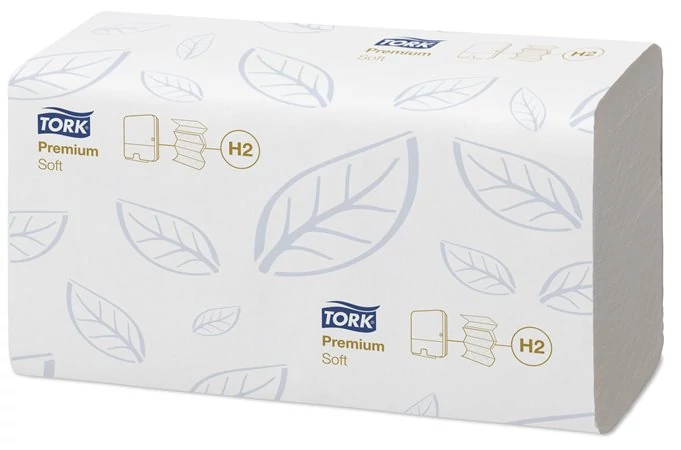 Kéztörlő, Interfold hajtás, 2 rétegű, 100 lap, H2 rendszer, Premium, TORK 