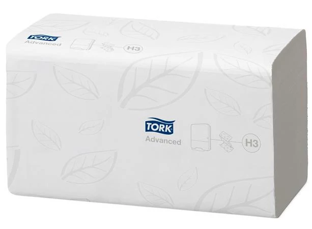 Kéztörlő, Z hajtás, 2 rétegű, 250 lap, H3 rendszer, Advanced, TORK 