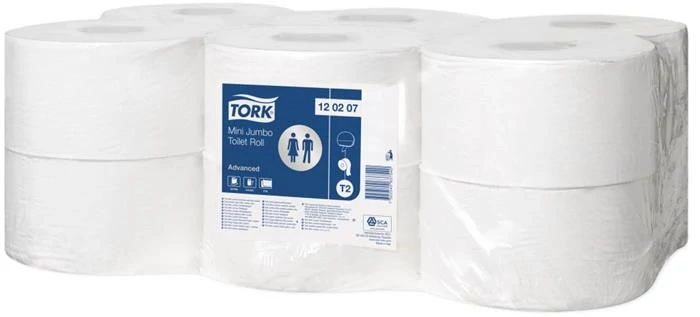 Toalettpapír, T2 rendszer, 2 rétegű, 19, 5 cm átmérő, Advanced 