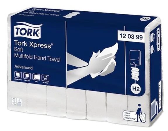 Kéztörlő, Interfold, 2 réteg, 136 lap, H2 rendszer, Advanced, TORK 