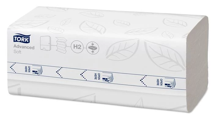 Kéztörlő, tömörített, Interfold, 2 réteg, 200 lap, H2 rendszer, Advanced, TORK 