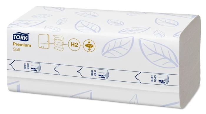 Kéztörlő, tömörített, Interfold, 2 réteg, 170 lap, H2 rendszer, Premium, TORK 