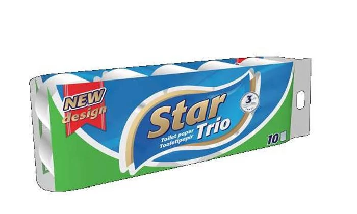 Toalettpapír, 3 rétegű, kistekercses, 10 tekercs, 