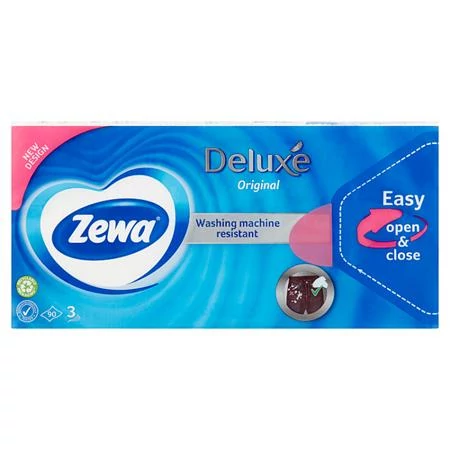 Papír zsebkendő, 3 rétegű, 90 db, ZEWA 