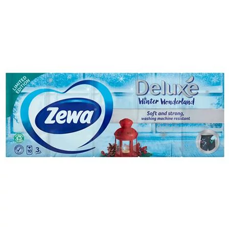 Papír zsebkendő, 3 rétegű, 10x10 db, ZEWA 
