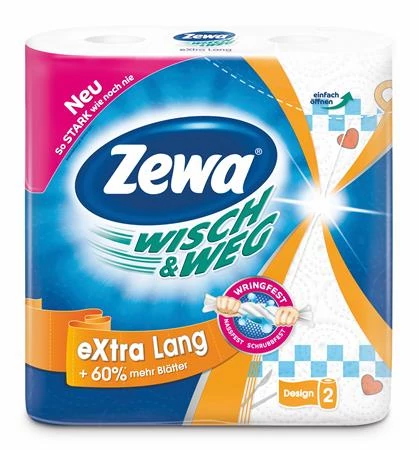 Háztartási papírtörlő, 2 rétegű, 2 tekercses, ZEWA 