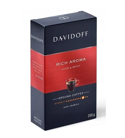 Kávé, pörkölt, őrölt, 250 g, DAVIDOFF 