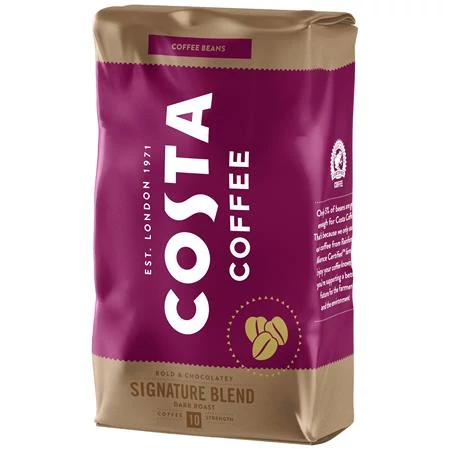 Kávé, sötét pörkölésű, szemes, 1000 g, COSTA 