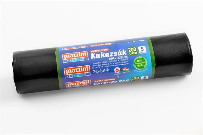 Nagykukazsák, extra erős, 200 l, 5 db, 100x120 cm, 40 µ, MAZZINI 