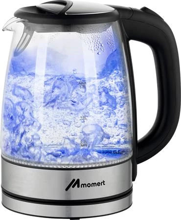Vízforraló, üvegkannával, 1,7 l, MOMERT