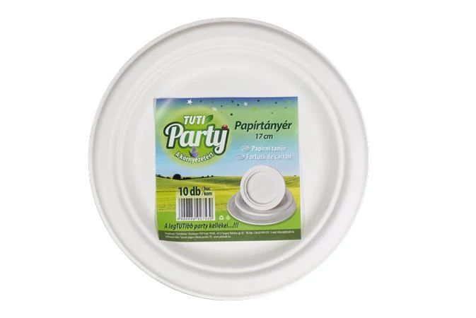 Papírtányér, kerek, desszertes, 17 cm, 10 db, TUTI 