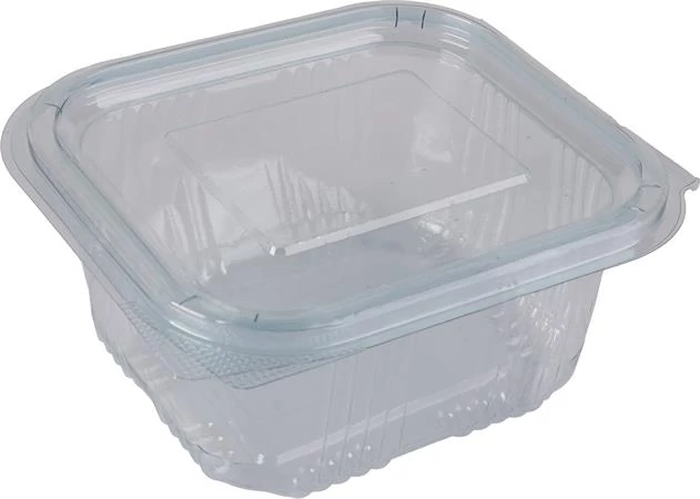 Ételtároló doboz, egybefedeles, műanyag, szögletes, 500 ml, 100 db, 