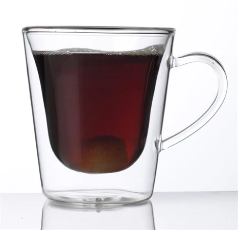Kávés-teás bögre, duplafalú üveg, 29,5cl, 2db-os szett, 