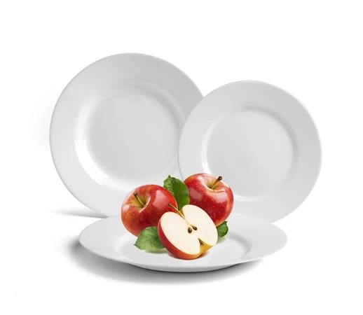 Lapostányér, fehér, 25 cm, 24 db-os szett, 