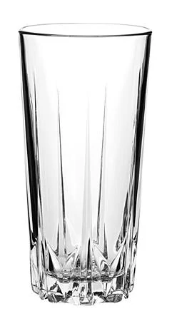 Üvegpohár, metszett, 6db-os szett, 33cl, 