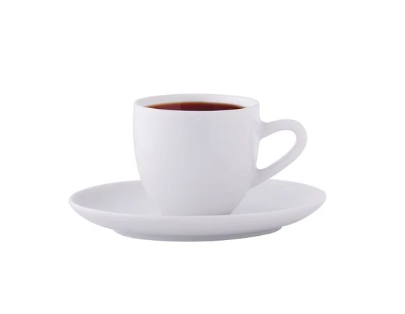 Mokkáscsésze+alj, fehér, 10 cl, 6 db-os szett 