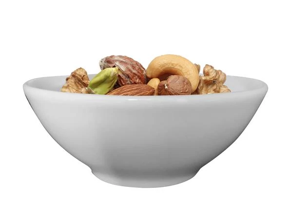 Mogyorós és salátás tálka, ROTBERG, fehér, 12,5 cm, 6db-os szett, 