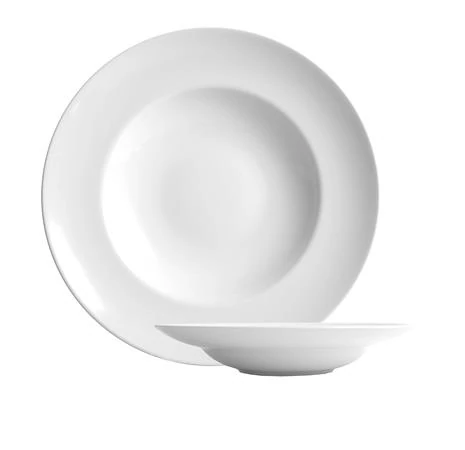 Mélytányér, fehér, 23 cm, 6 db-os szett, 