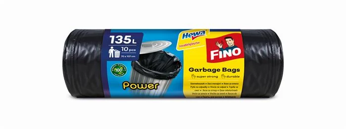 Szemeteszsák, 135 l, 10 db, 70x107 cm, 28 µ, FINO 