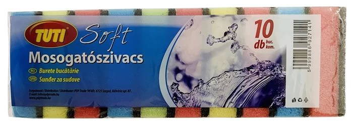 Mosogatószivacs, 10 db, TUTI 