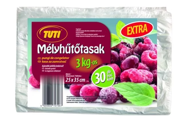 Mélyhűtőzacskó, 3kg, 30 db, TUTI 