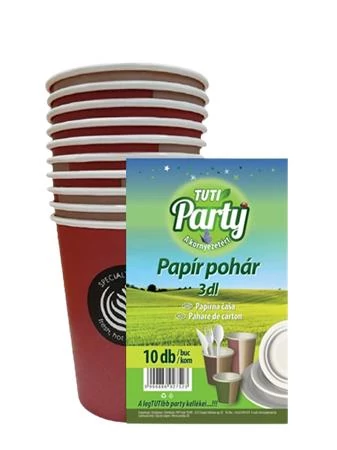 Papírpohár, 3 dl, 10 db, TUTI 