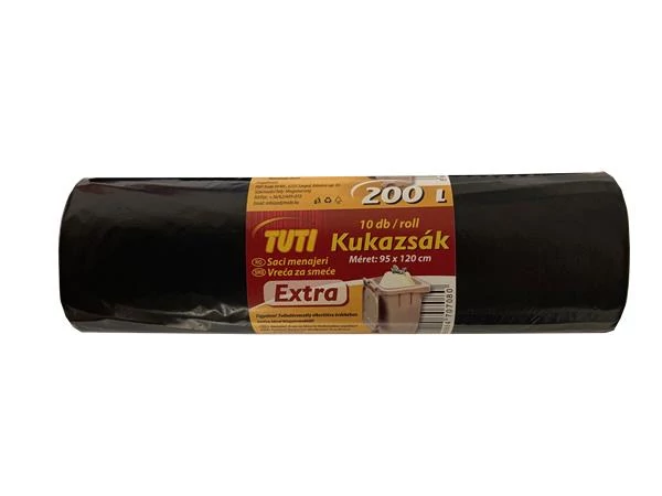 Szemeteszsák, extra erős, 200 l, 10 db, 95x120 cm, 32 µ, TUTI 