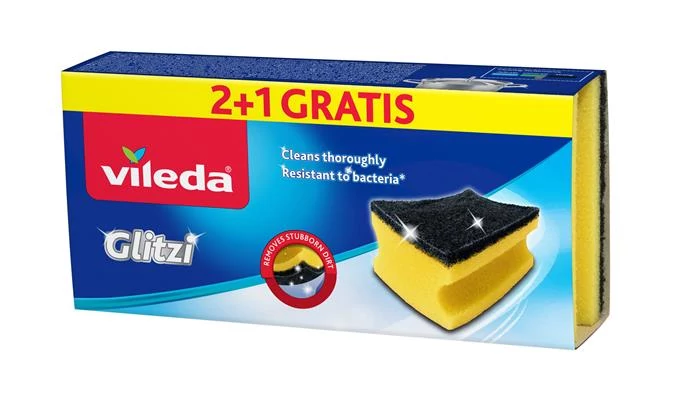 Súrolószivacs, 2+1 db, antibakteriális, VILEDA 