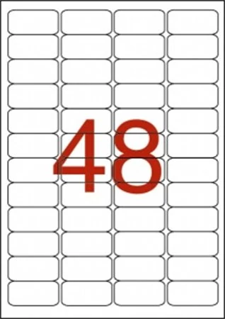 Etikett, 45,7x21,2 mm, poliészter, időjárásálló, kerekített sarkú, fehér, APLI, 960 etikett/csomag