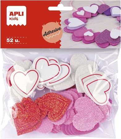 Moosgumi, öntapadó, szívek, APLI Kids 