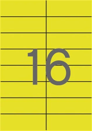 Etikett, 105x37 mm, színes, APLI, sárga, 320 etikett/csomag