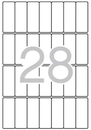 Etikett, 20x50 mm, kerekített sarkú, A5 hordozón, APLI, 420 etikett/csomag