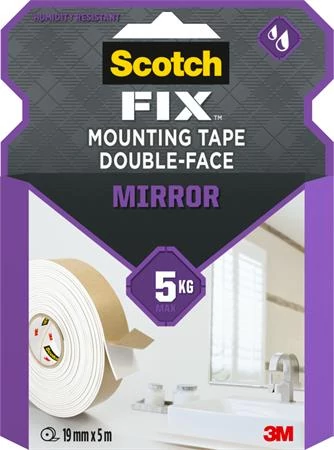 Tükörragasztó szalag, kétoldalas, 19 mm x 5 m, 3M SCOTCH 