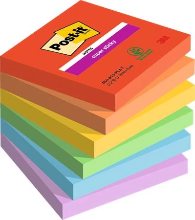 Öntapadó jegyzettömb, 76x76 mm, 6x90 lap, 3M POSTIT 