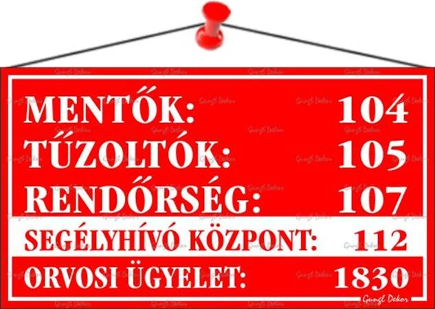 Információs tábla, 22,5x12,5 cm, 