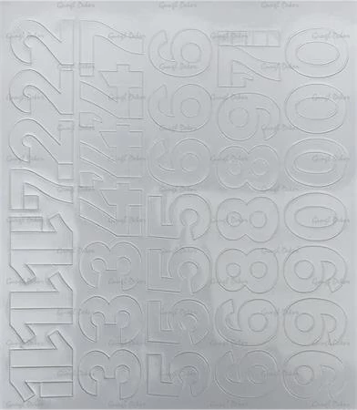 Öntapadós matrica, 3 cm-es, számlap, fehér