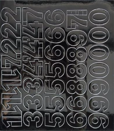 Öntapadós matrica, 3 cm-es, számlap, fekete