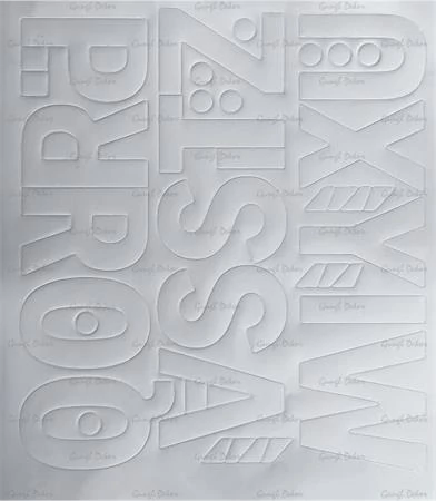 Öntapadós matrica, 5 cm-es, betűlap, ABC második fele, fehér