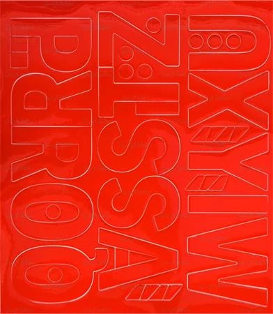 Öntapadós matrica, 5 cm-es, betűlap, ABC második fele, piros