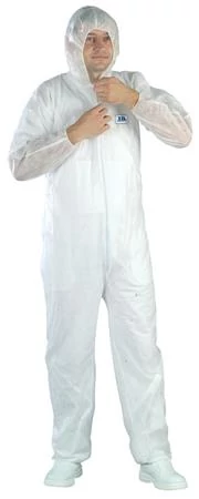 Overál, egyszer használatos, polipropilén, kapucnis, XL méret 