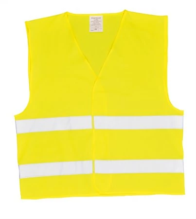 Jelzőmellény, két csíkos, EU szabvány, L/XL