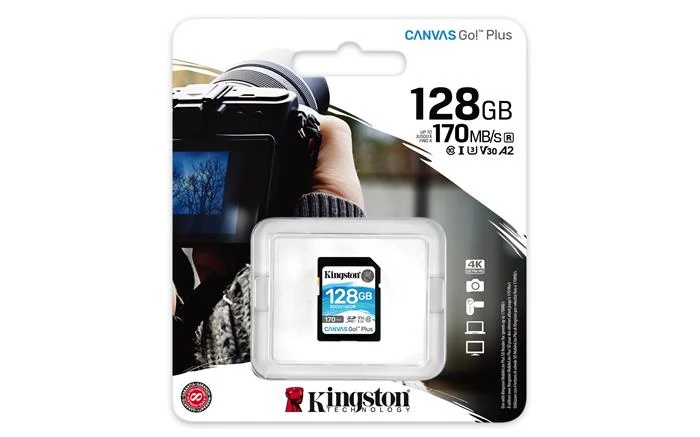 Memóriakártya, SDXC, 128GB, C10/UHS-I/U3/V30, KINGSTON 