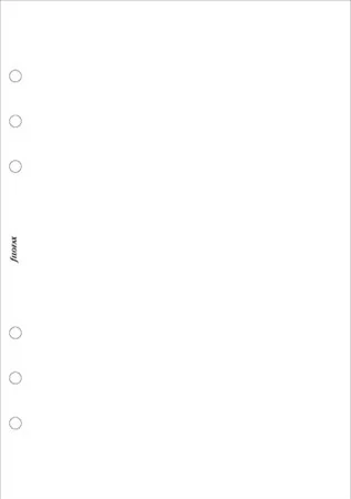 Kalendárium betét, jegyzetlap, A5, sima, FILOFAX, fehér