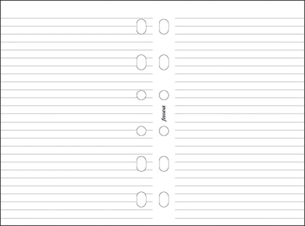 Kalendárium betét, jegyzetlap, A5, vonalas, FILOFAX, fehér