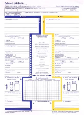 Nyomtatvány, baleseti bejelentő, 2 példány, A4, VICTORIA PAPER 
